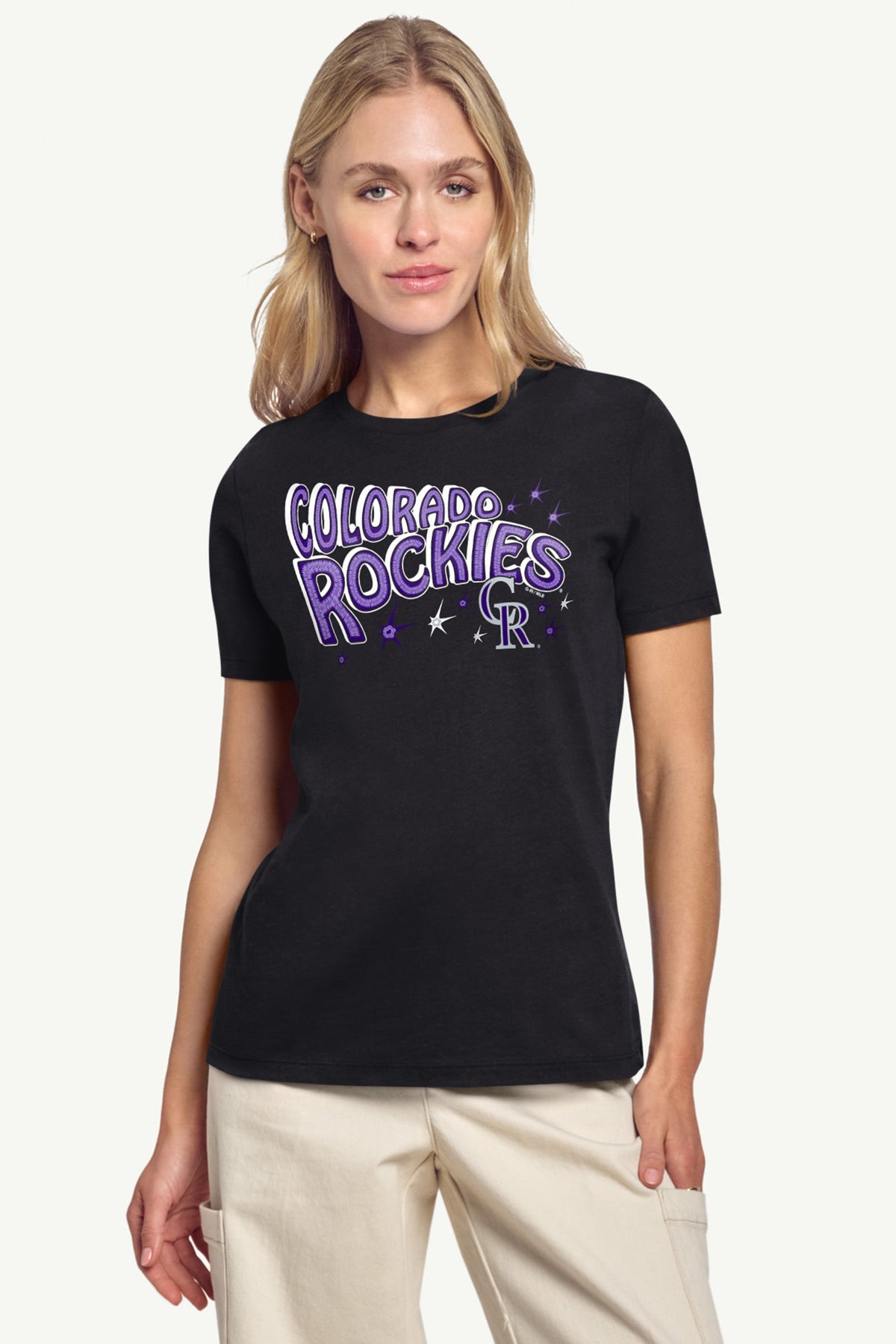 Starter Top Pick / WOMENS COLORADO ROCKIES FIREWORKS T SHIRT