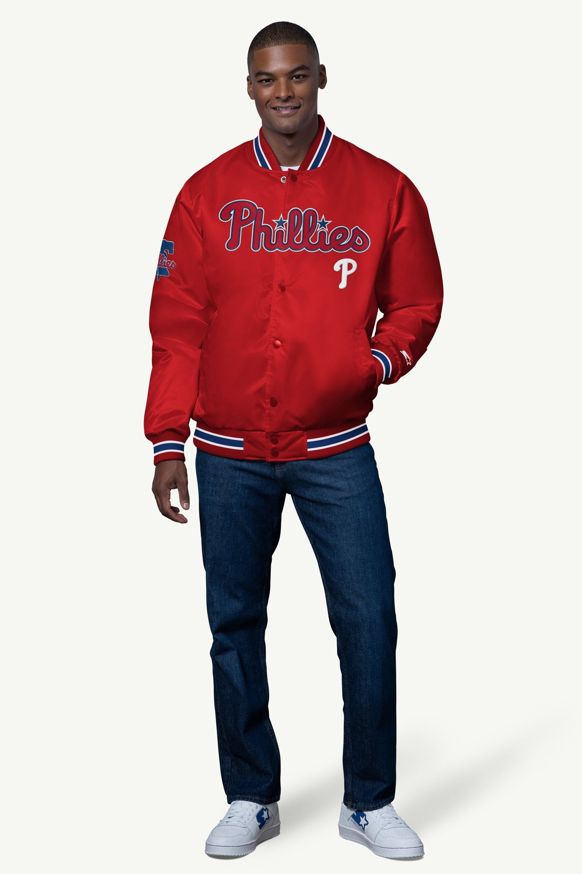 Starter Latest / MENS PHILADELPHIA PHILLIES SATIN VARSITY JACKET
