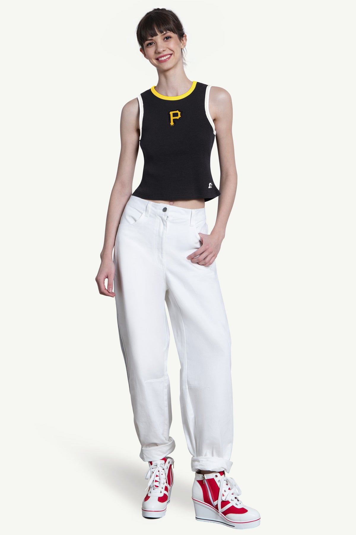 Starter Hot Sale / WOMENS PITTSBURGH PIRATES PLAY THE BALL CROP TANK