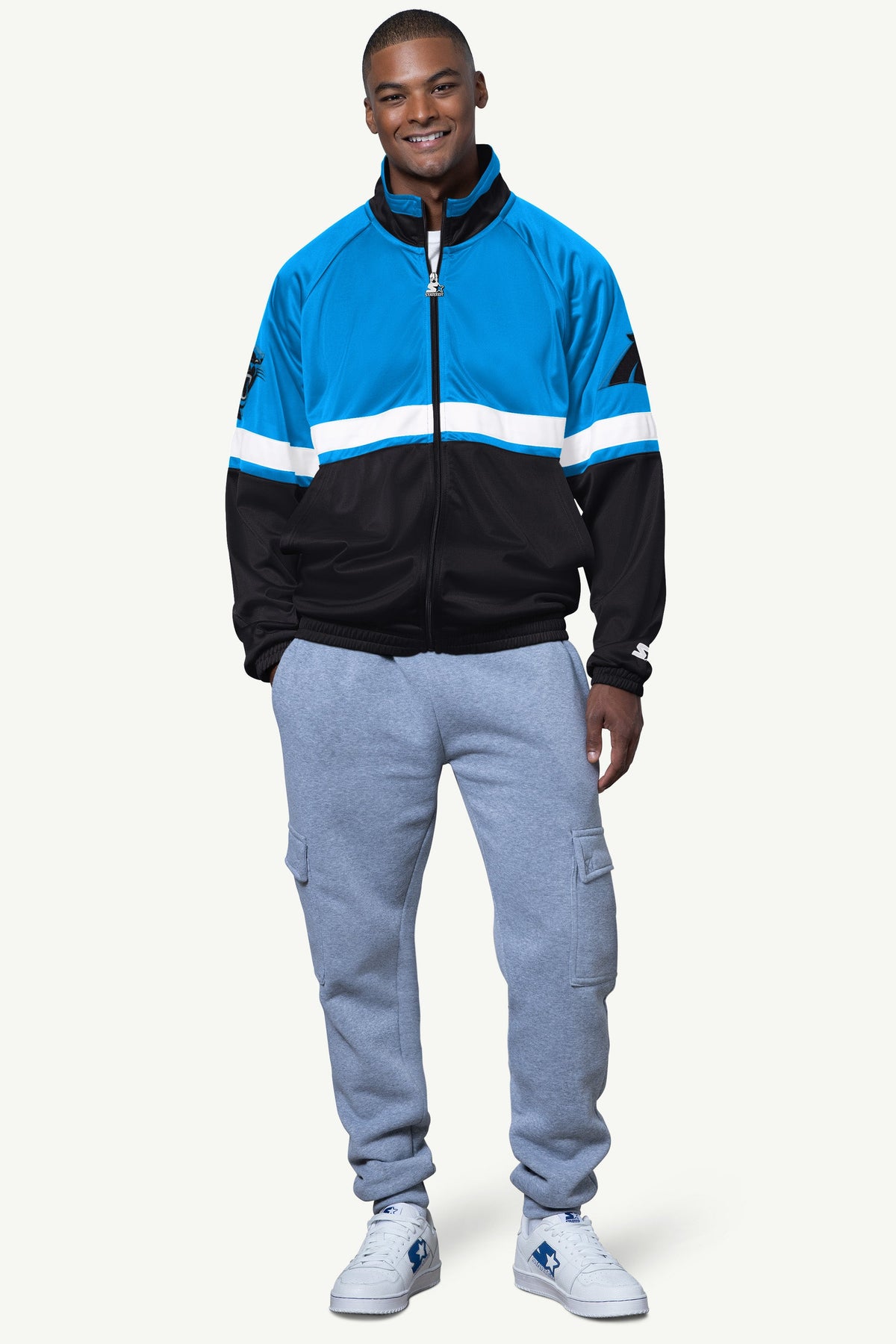 Starter Popular / MENS CAROLINA PANTHERS VETERAN TRACK JACKET