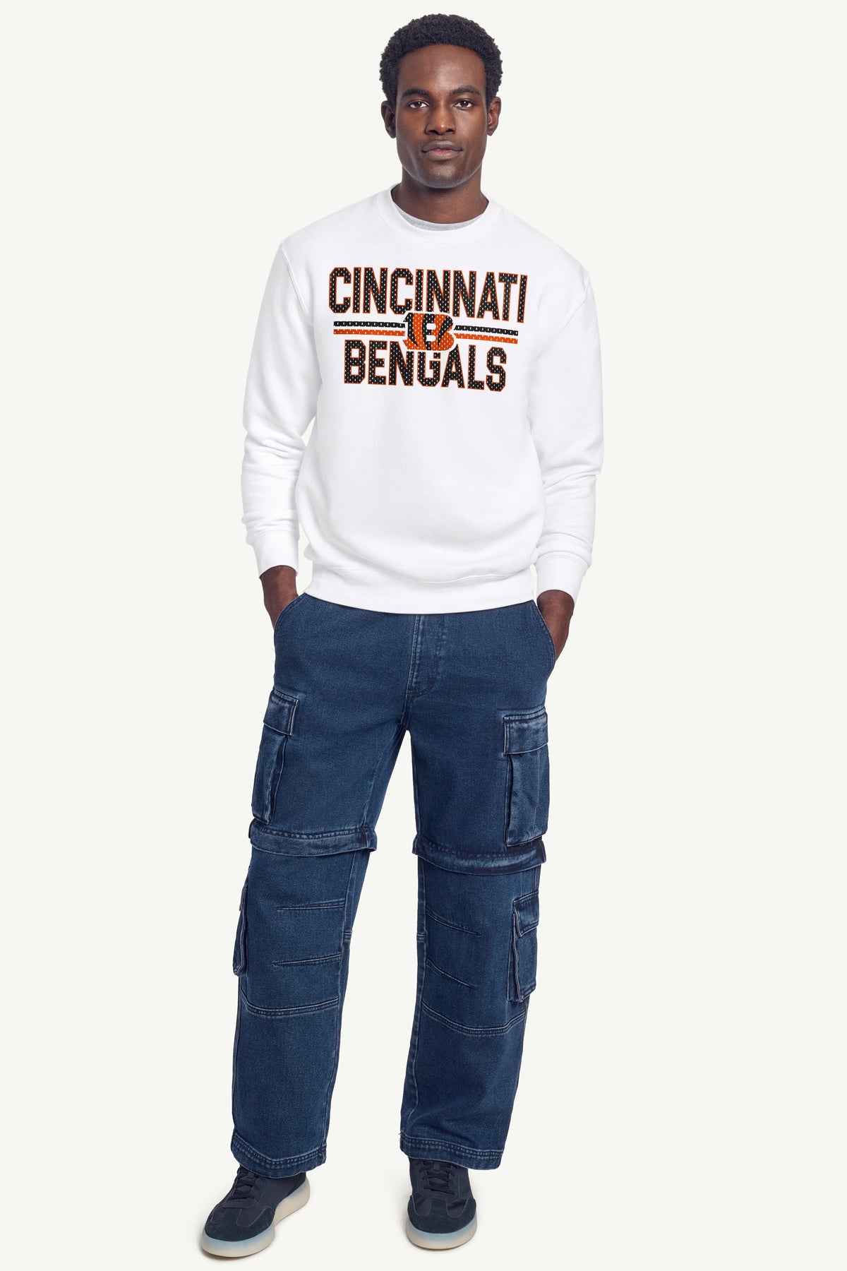 Starter Hot Sale / MENS CINCINNATI BENGALS MESH LOOK SWEATSHIRT