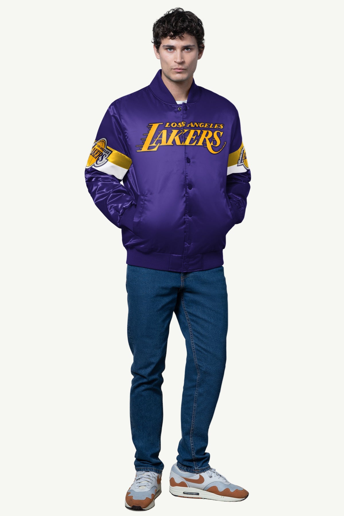 Starter Top Pick / MENS LA LAKERS TRIPLE OPTION SATIN VARSITY JACKET