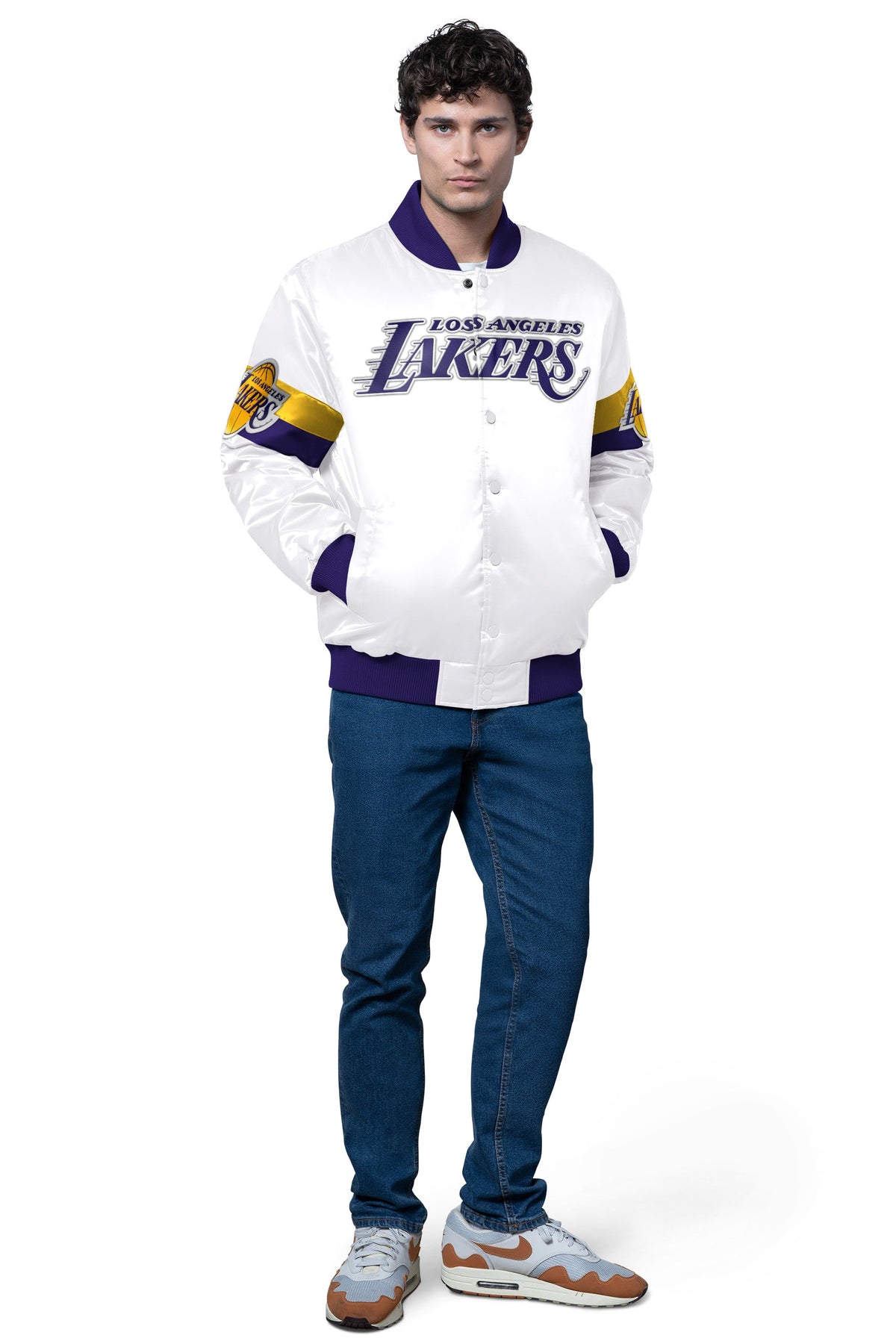Starter Classic / MENS LA LAKERS TRIPLE OPTION SATIN VARSITY JACKET