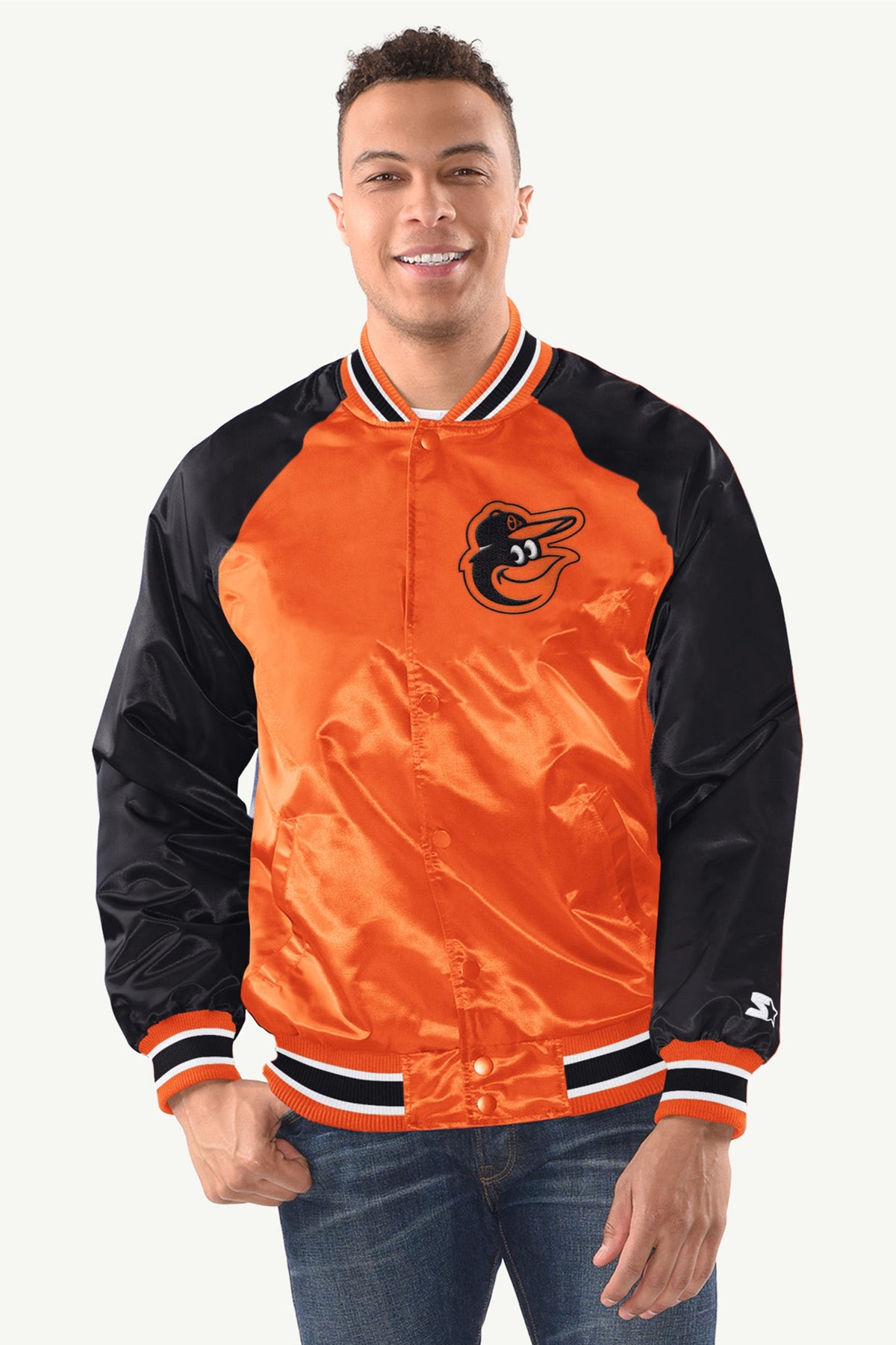 Starter Signature / MENS BALTIMORE ORIOLES INDUCTEE SATIN VARSITY JACKET