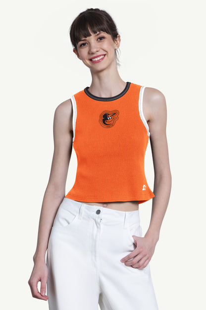 Starter Discount / WOMENS BALTIMORE ORIOLES PLAY THE BALL CROP TANK