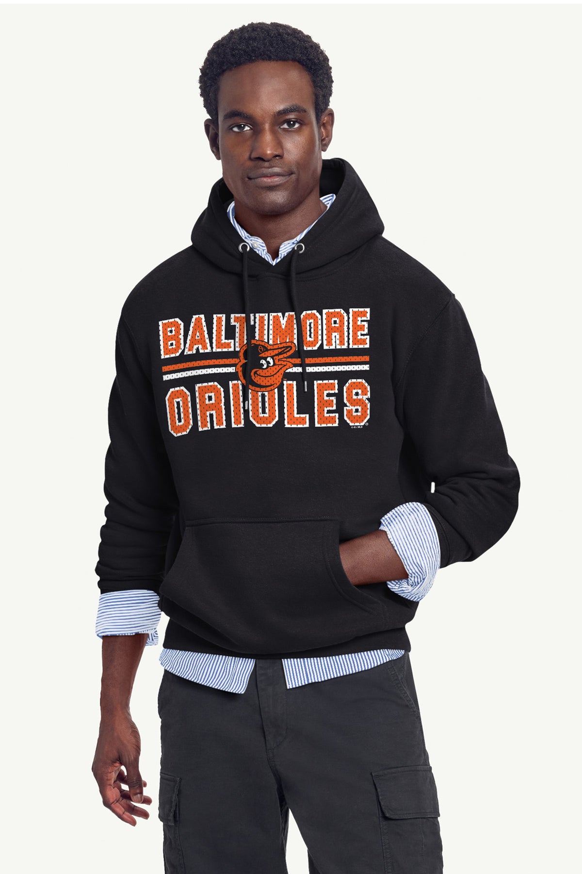 Starter Sale / MENS BALTIMORE ORIOLES MESH LOOK HOODIE