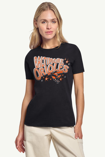 Starter Hot Sale / WOMENS BALTIMORE ORIOLES FIREWORKS T SHIRT