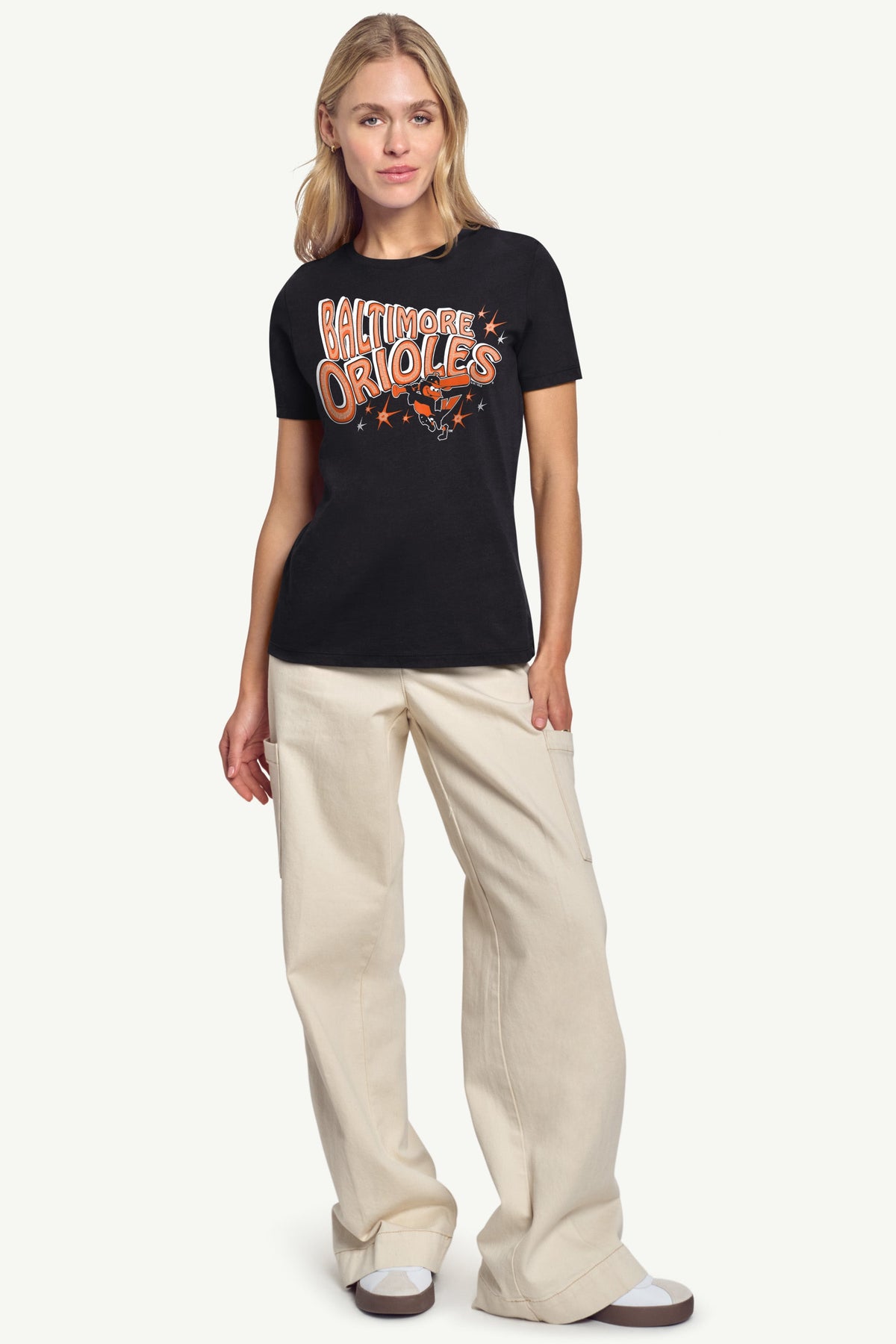 Starter Hot Sale / WOMENS BALTIMORE ORIOLES FIREWORKS T SHIRT