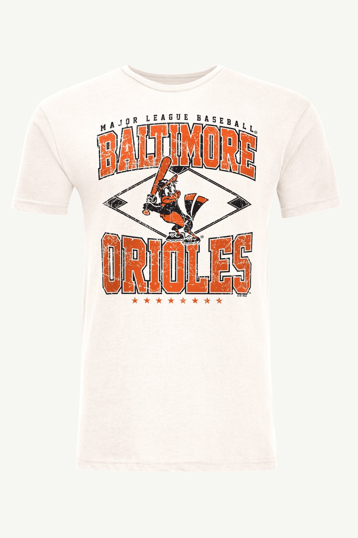 Starter Featured / MENS BALTIMORE ORIOLES DISTRESSED COOPERSTOWN DIAMOND SHORT SLEEVE T SHIRT