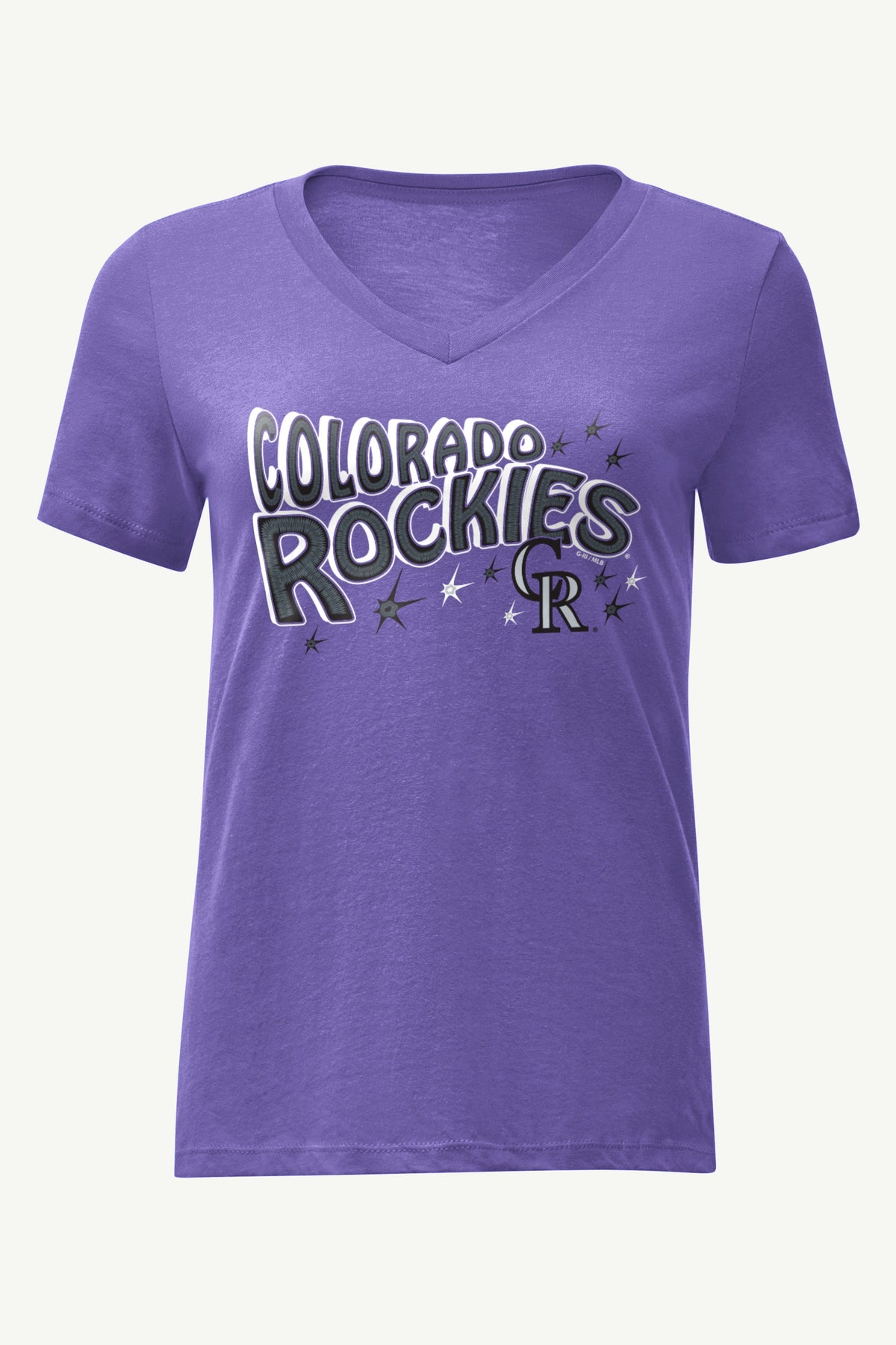 Starter Trending / WOMENS COLORADO ROCKIES FIREWORKS V NECK T SHIRT