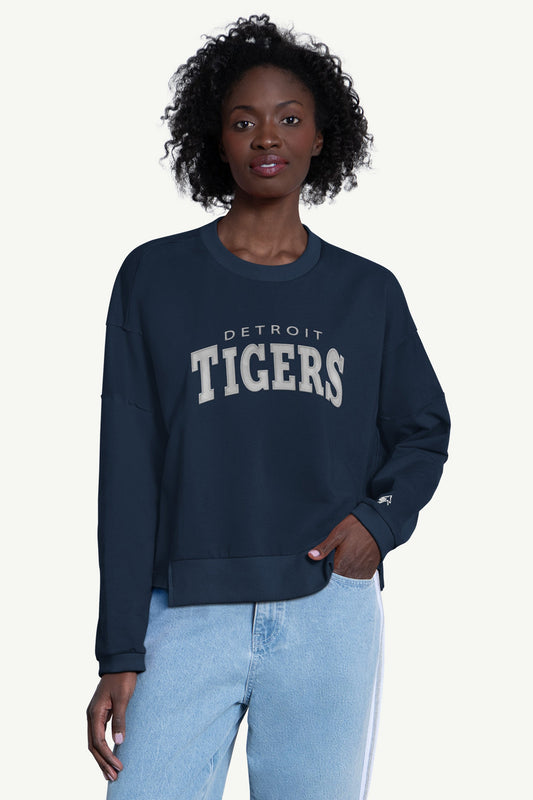 Starter Great Value / WOMENS DETROIT TIGERS CREW NECK SWEATSHIRT