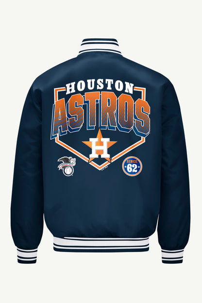 Starter Great Value / MENS HOUSTON ASTROS PRINTED HOMEPLATE SATIN VARSITY JACKET