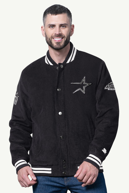Starter Signature / MENS HOUSTON ASTROS BLACKOUT CORDUROY VARSITY JACKET