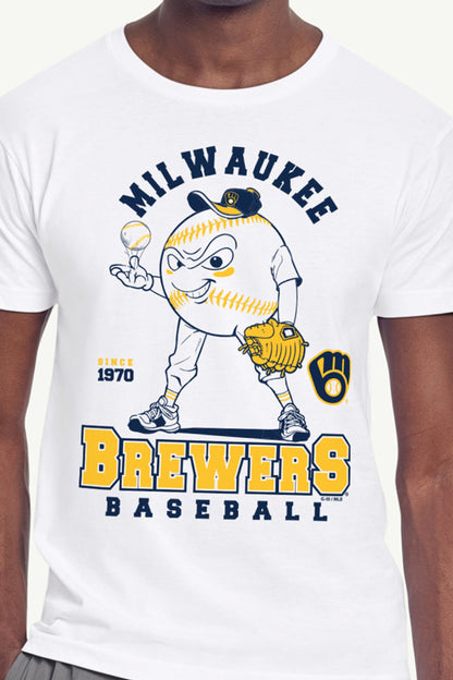 Starter Smart Buy / MENS MILWAUKEE BREWERS BASEBALL CHARACTER SHORT SLEEVE T SHIRT