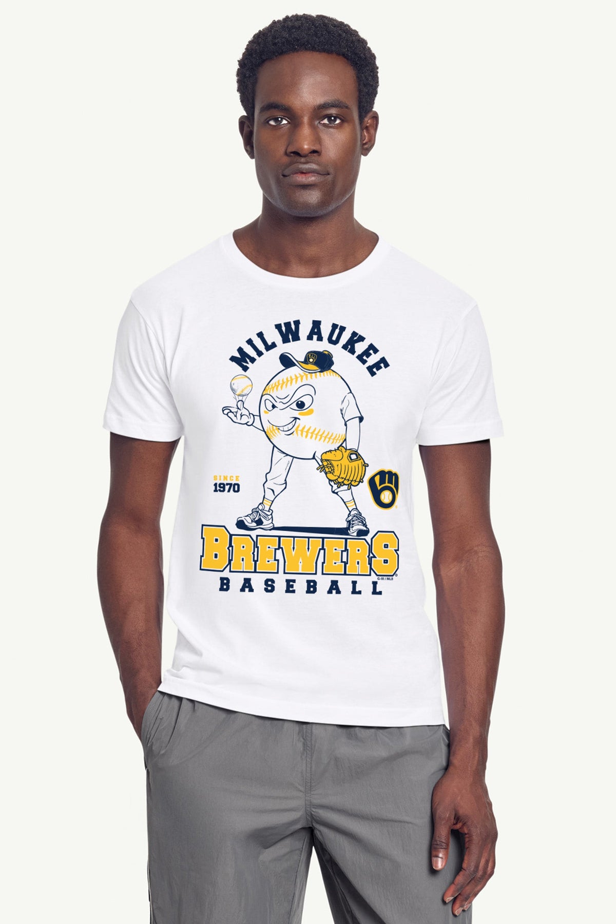 Starter Smart Buy / MENS MILWAUKEE BREWERS BASEBALL CHARACTER SHORT SLEEVE T SHIRT