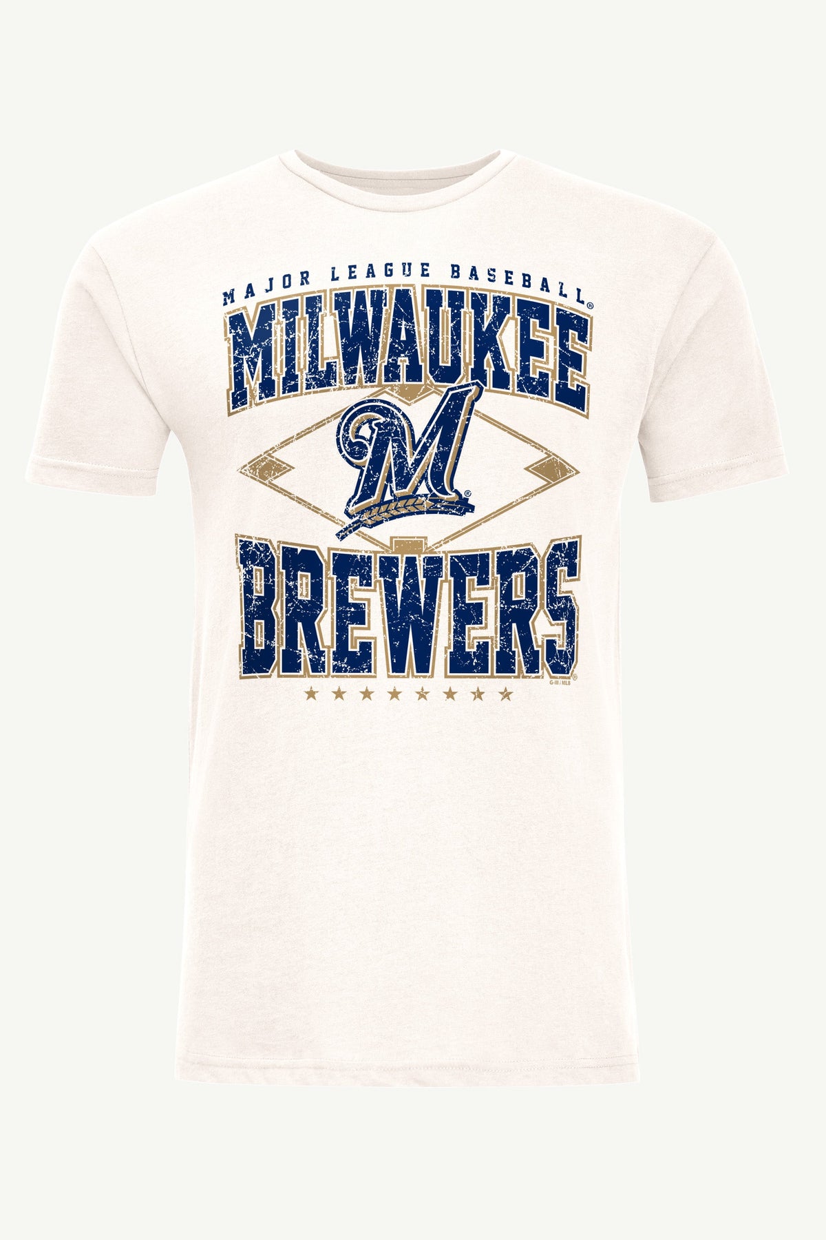 Starter Exclusive / MENS MILWAUKEE BREWERS DISTRESSED COOPERSTOWN DIAMOND SHORT SLEEVE T SHIRT