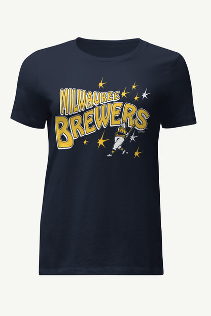 Starter New / WOMENS MILWAUKEE BREWERS FIREWORKS T SHIRT