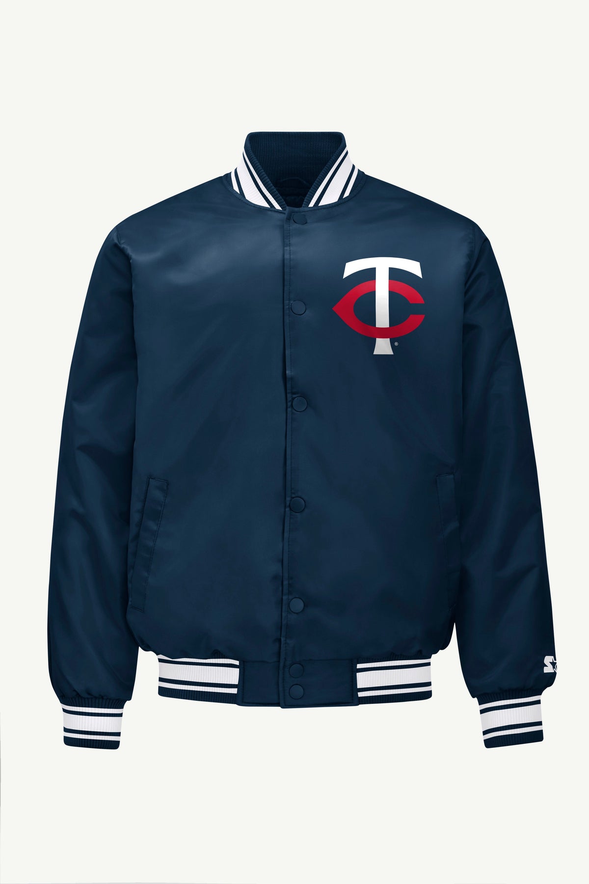 Starter Top Pick / MENS MINNESOTA TWINS PRINTED HOMEPLATE SATIN VARSITY JACKET