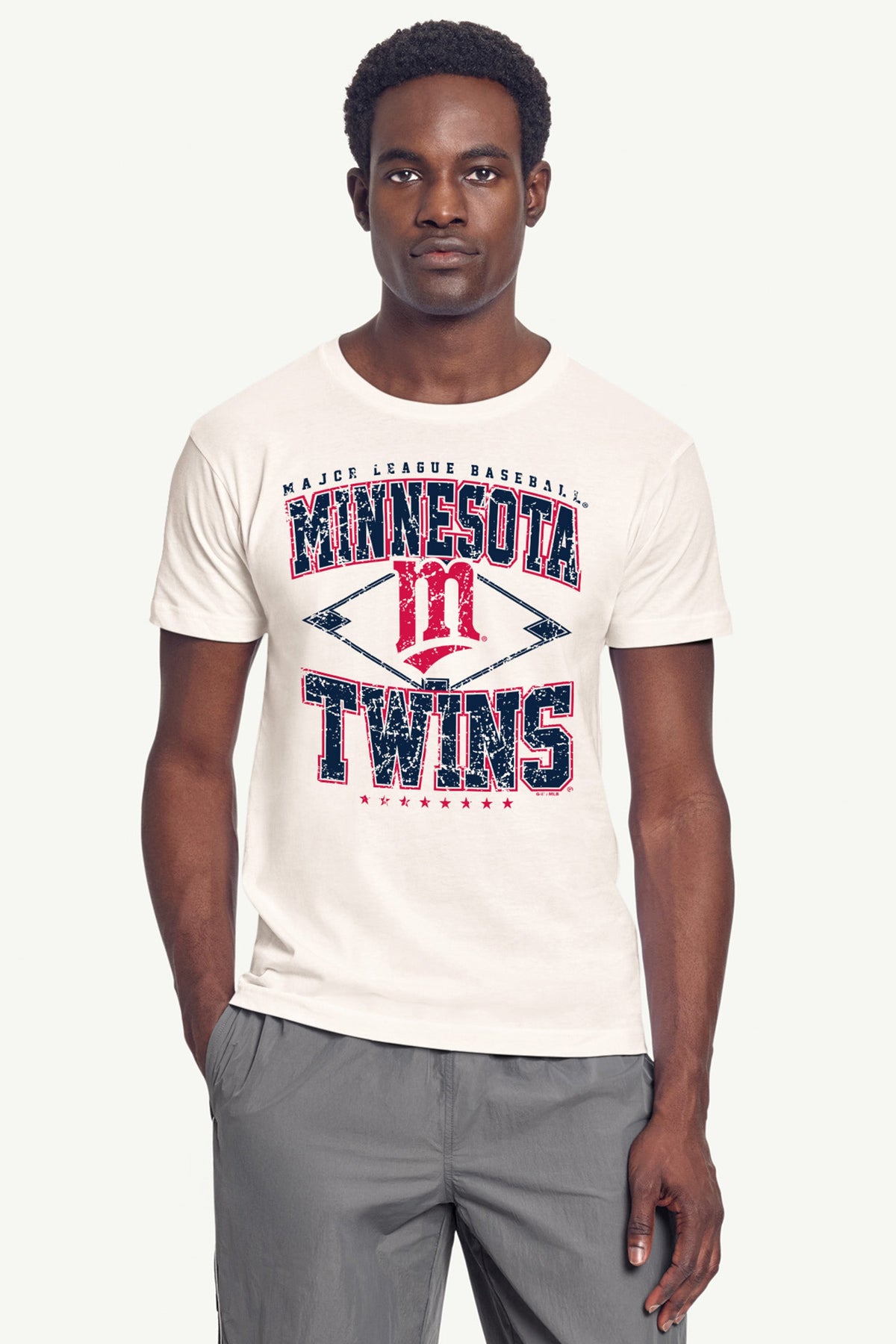 Starter Latest / MENS MINNESOTA TWINS DISTRESSED COOPERSTOWN DIAMOND SHORT SLEEVE T SHIRT
