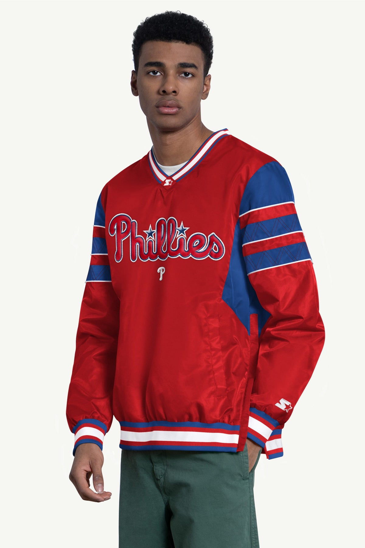 Starter Premium / MENS PHILADELPHIA PHILLIES ENFORCER V-NECK PULLOVER JACKET