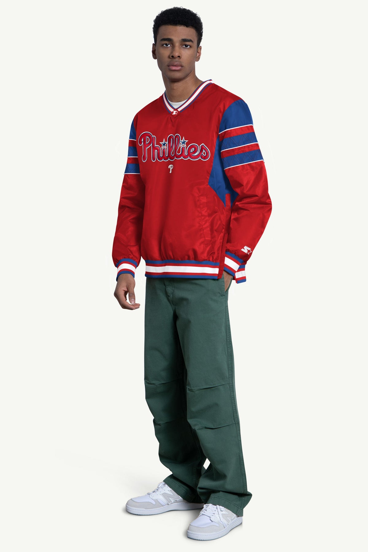 Starter Premium / MENS PHILADELPHIA PHILLIES ENFORCER V-NECK PULLOVER JACKET
