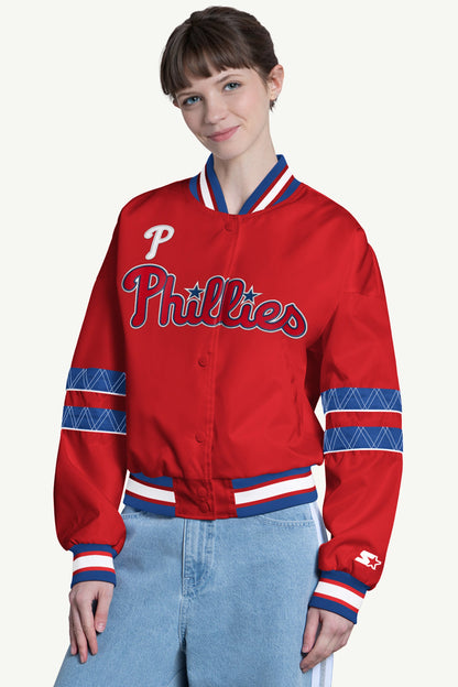Starter Exclusive / WOMENS PHILADELPHIA PHILLIES INTERCEPTION VARSITY JACKET