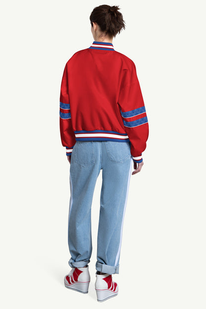 Starter Exclusive / WOMENS PHILADELPHIA PHILLIES INTERCEPTION VARSITY JACKET