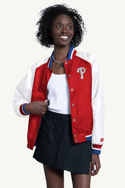 Starter Discount / WOMENS PHILADELPHIA PHILLIES BLITZ VARSITY JACKET