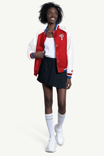 Starter Discount / WOMENS PHILADELPHIA PHILLIES BLITZ VARSITY JACKET