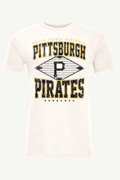 Starter Hot Sale / MENS PITTSBURGH PIRATES  DISTRESSED COOPERSTOWN DIAMOND SHORT SLEEVE T SHIRT