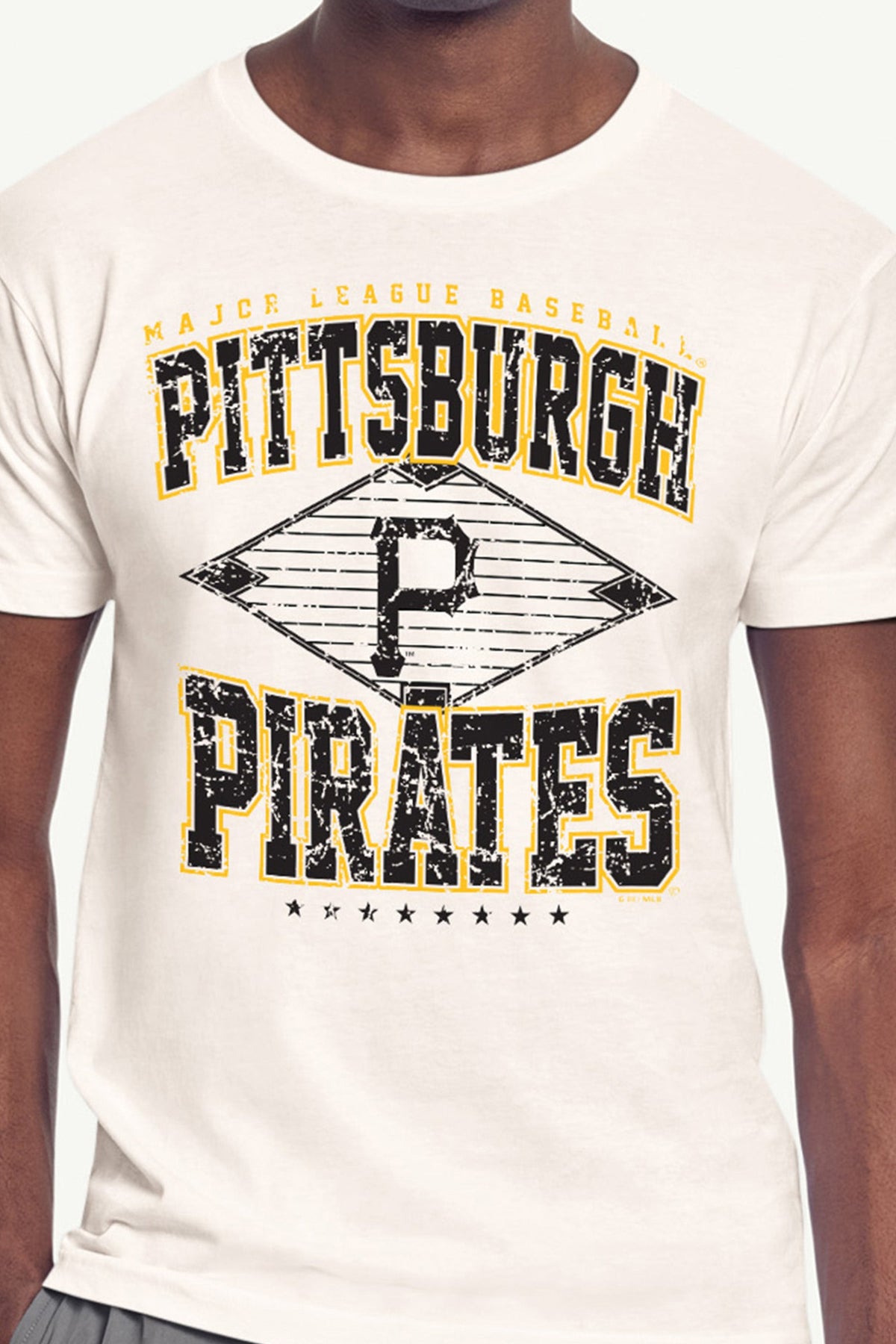 Starter Hot Sale / MENS PITTSBURGH PIRATES  DISTRESSED COOPERSTOWN DIAMOND SHORT SLEEVE T SHIRT