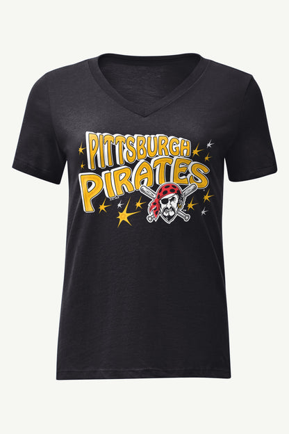 Starter Essential / WOMENS PITTSBURGH PIRATES FIREWORKS V NECK T SHIRT