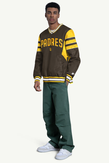 Starter Customer Favorite / MENS SAN DIEGO PADRES ENFORCER V-NECK PULLOVER JACKET