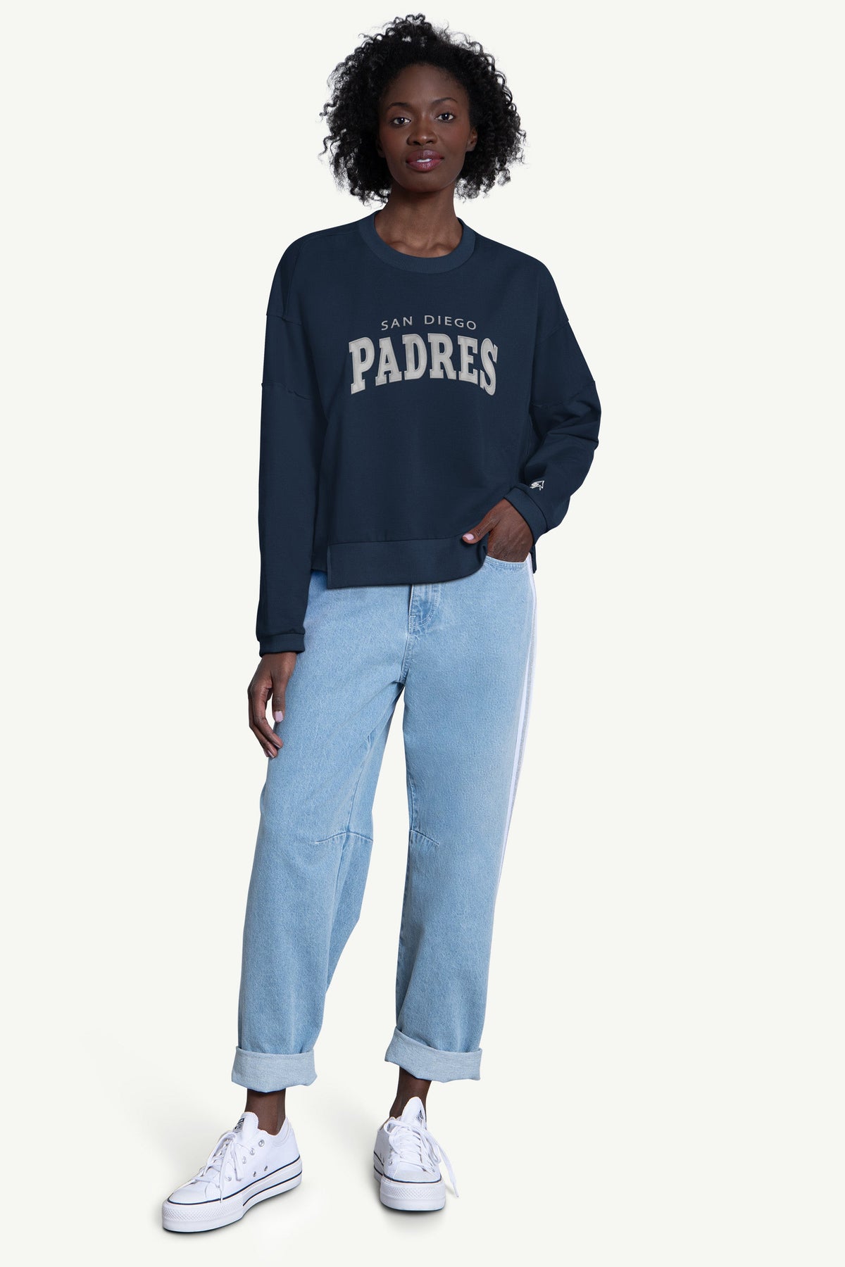 Starter Featured / WOMENS SAN DIEGO PADRES CREW NECK SWEATSHIRT