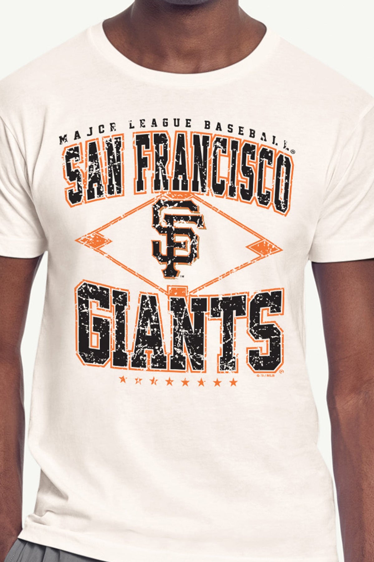 Starter Smart Buy / MENS SAN FRANCISCO GIANTS DISTRESSED COOPERSTOWN DIAMOND SHORT SLEEVE T SHIRT
