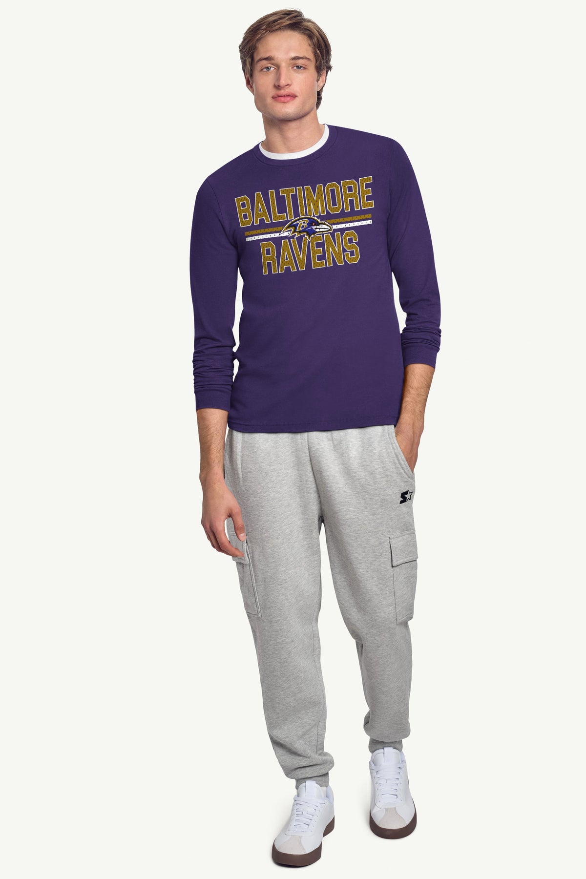 Starter Quality / MENS BALTIMORE RAVENS MESH LOOK LONG SLEEVE T SHIRT