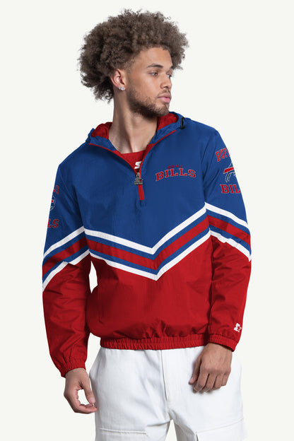 Starter Recommended / MENS BUFFALO BILLS  FAIR  FAIR PLAY HALF ZIP HOODED PULLOVER