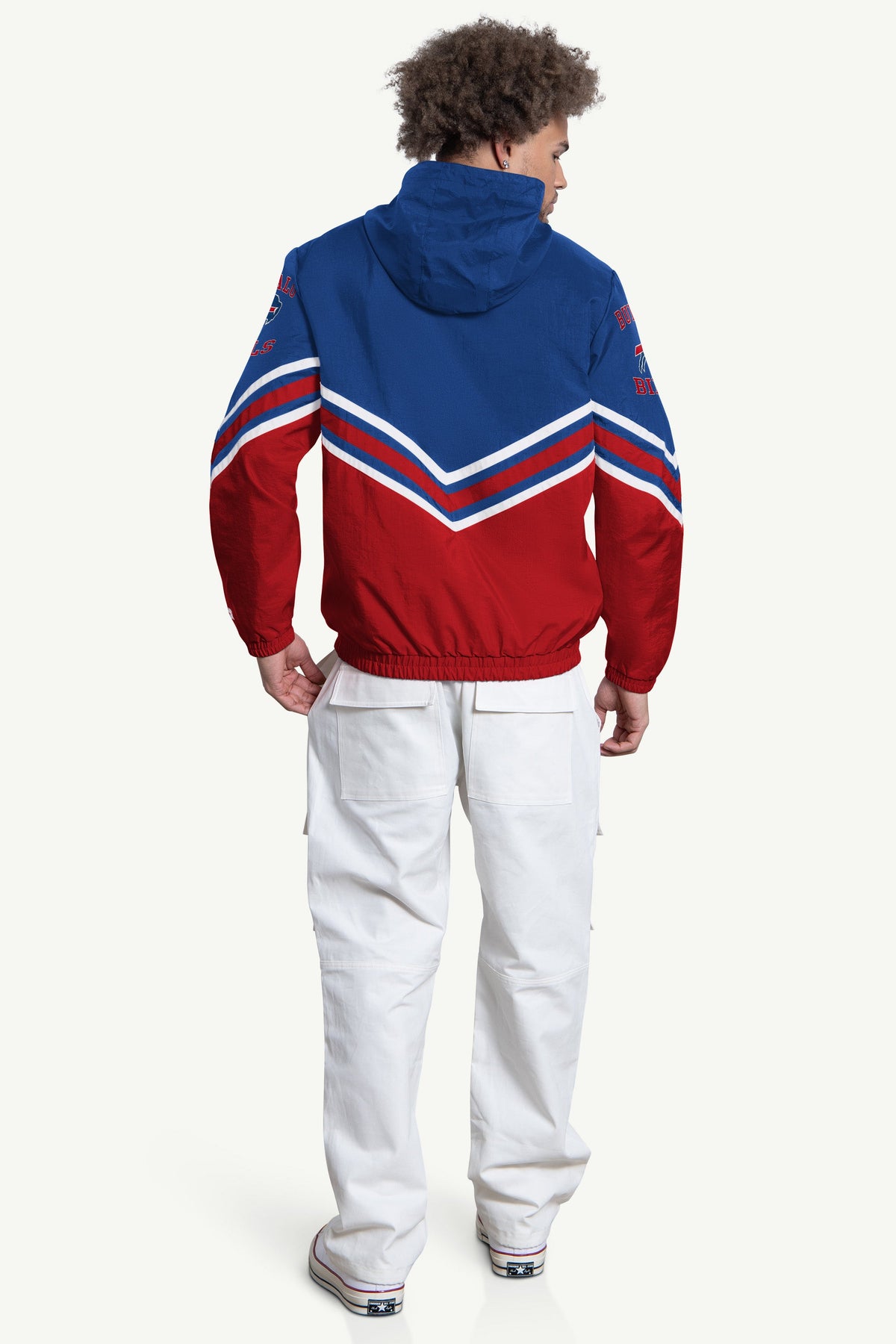 Starter Recommended / MENS BUFFALO BILLS  FAIR  FAIR PLAY HALF ZIP HOODED PULLOVER