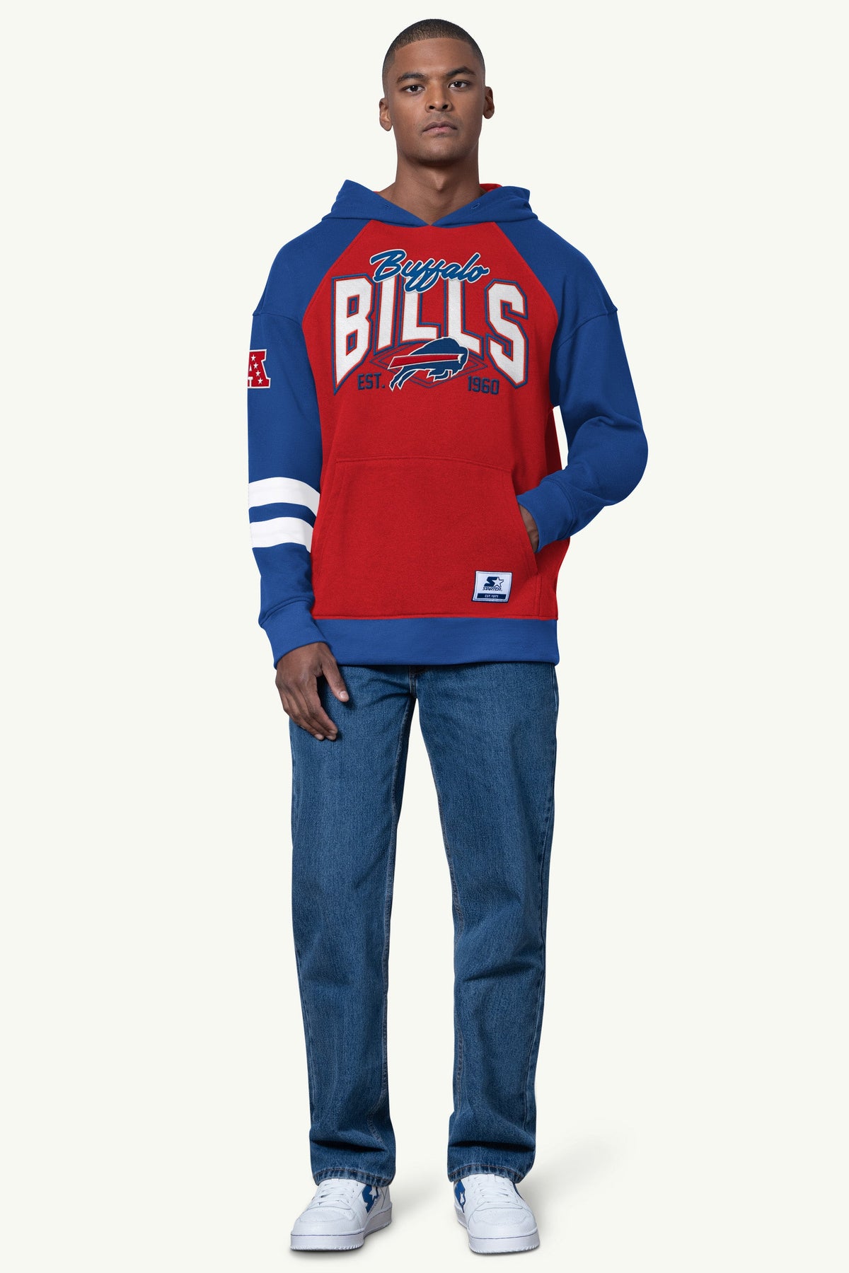 Starter Discount / MENS BUFFALO BILLS INTERCEPTION COLORBLOCK HOODIE