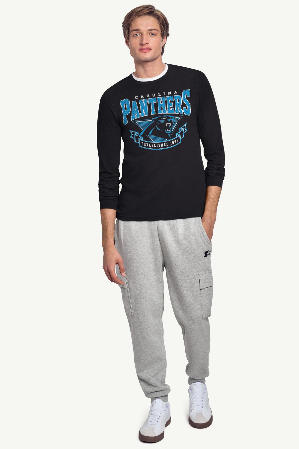Starter Customer Favorite / MENS CAROLINA PANTHERS 80's INSPIRED LONG SLEEVE T SHIRT