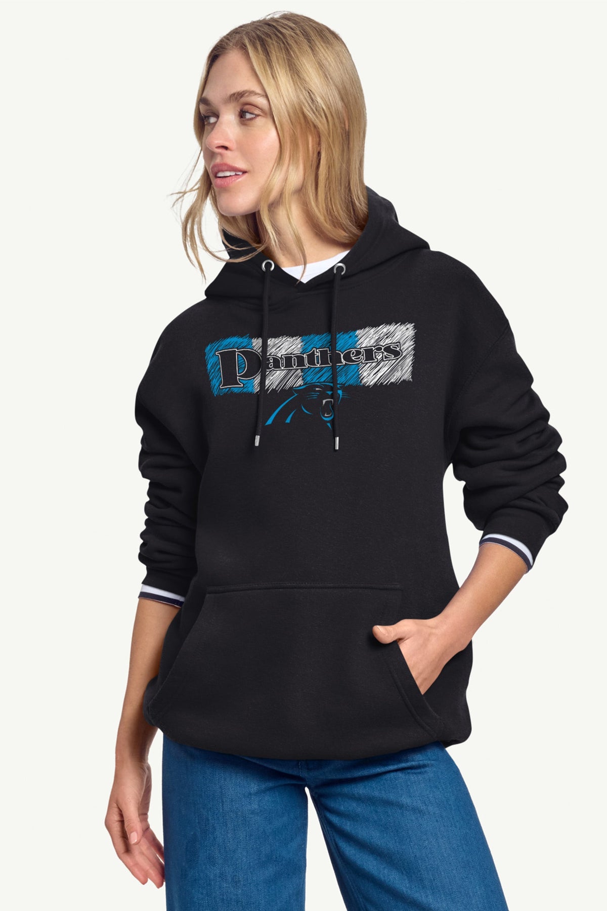 Starter Quality / WOMENS CAROLINA PANTHERS COLOR SHADING HOODIE