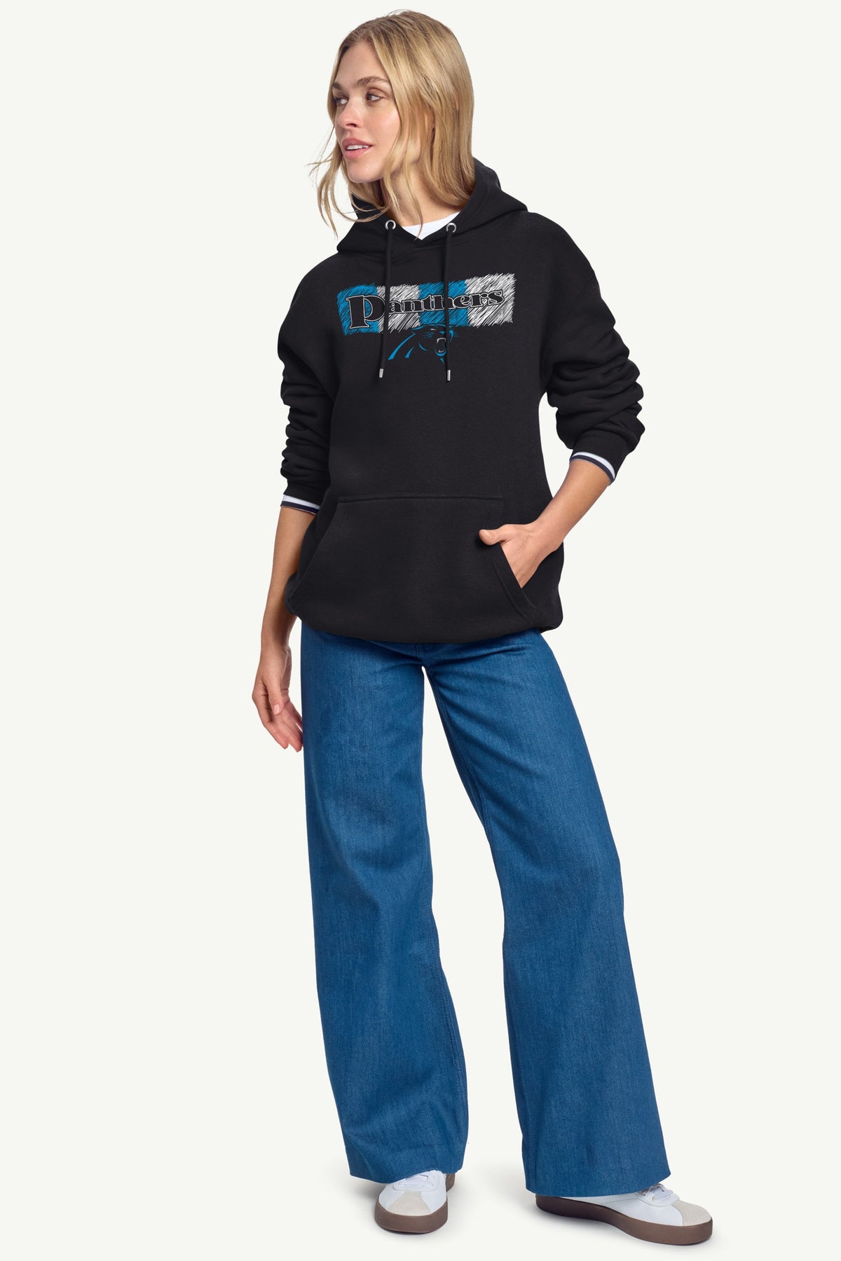 Starter Quality / WOMENS CAROLINA PANTHERS COLOR SHADING HOODIE