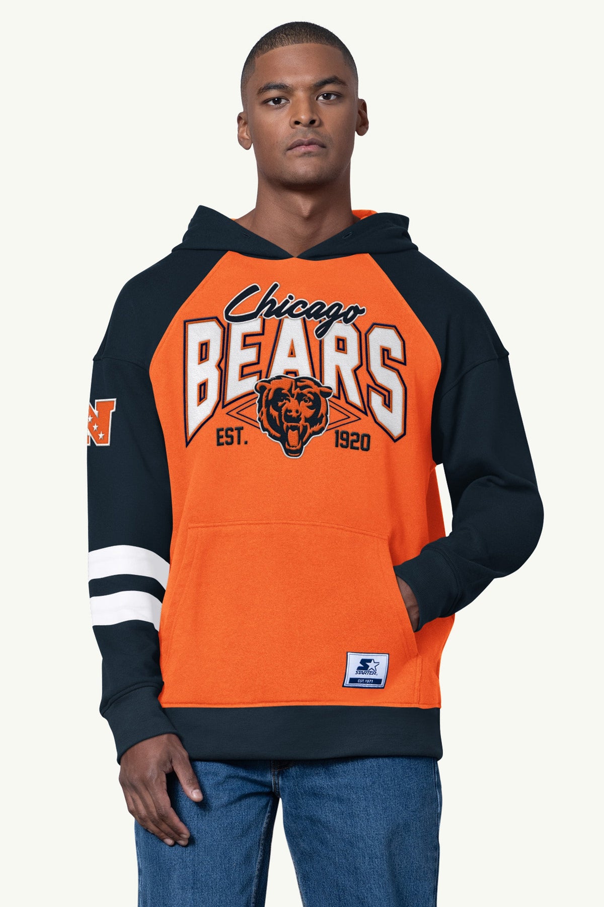 Starter Premium / MENS CHICAGO BEARS INTERCEPTION COLORBLOCK HOODIE