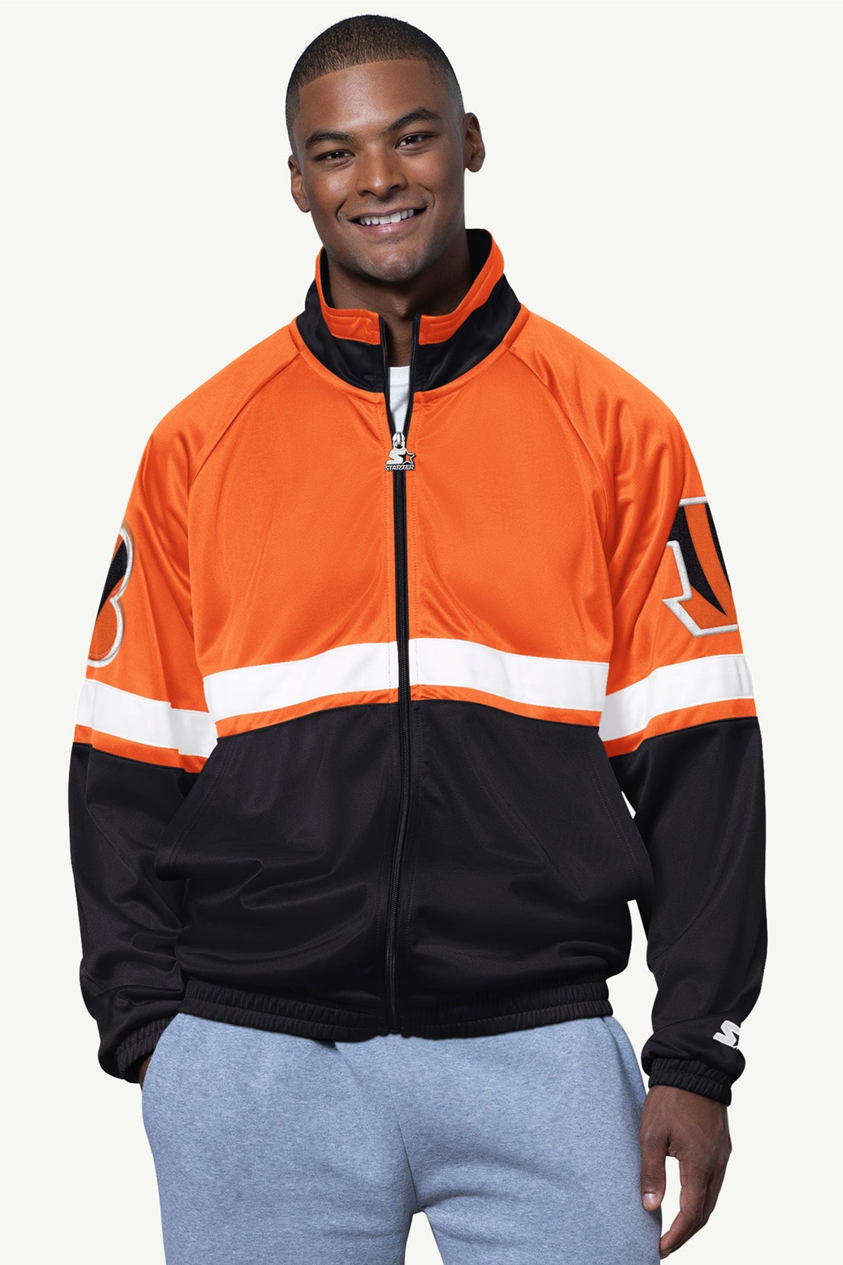 Starter Trusted / MENS CINCINNATI BENGALS VETERAN TRACK JACKET