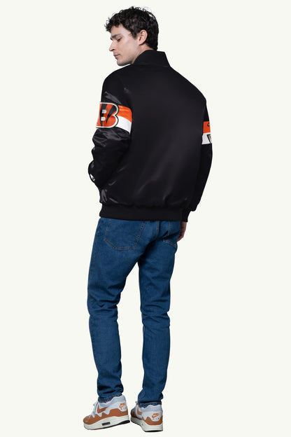 Starter Trusted / MENS CINCINNATI BENGALS TRIPLE OPTION SATIN VARSITY JACKET