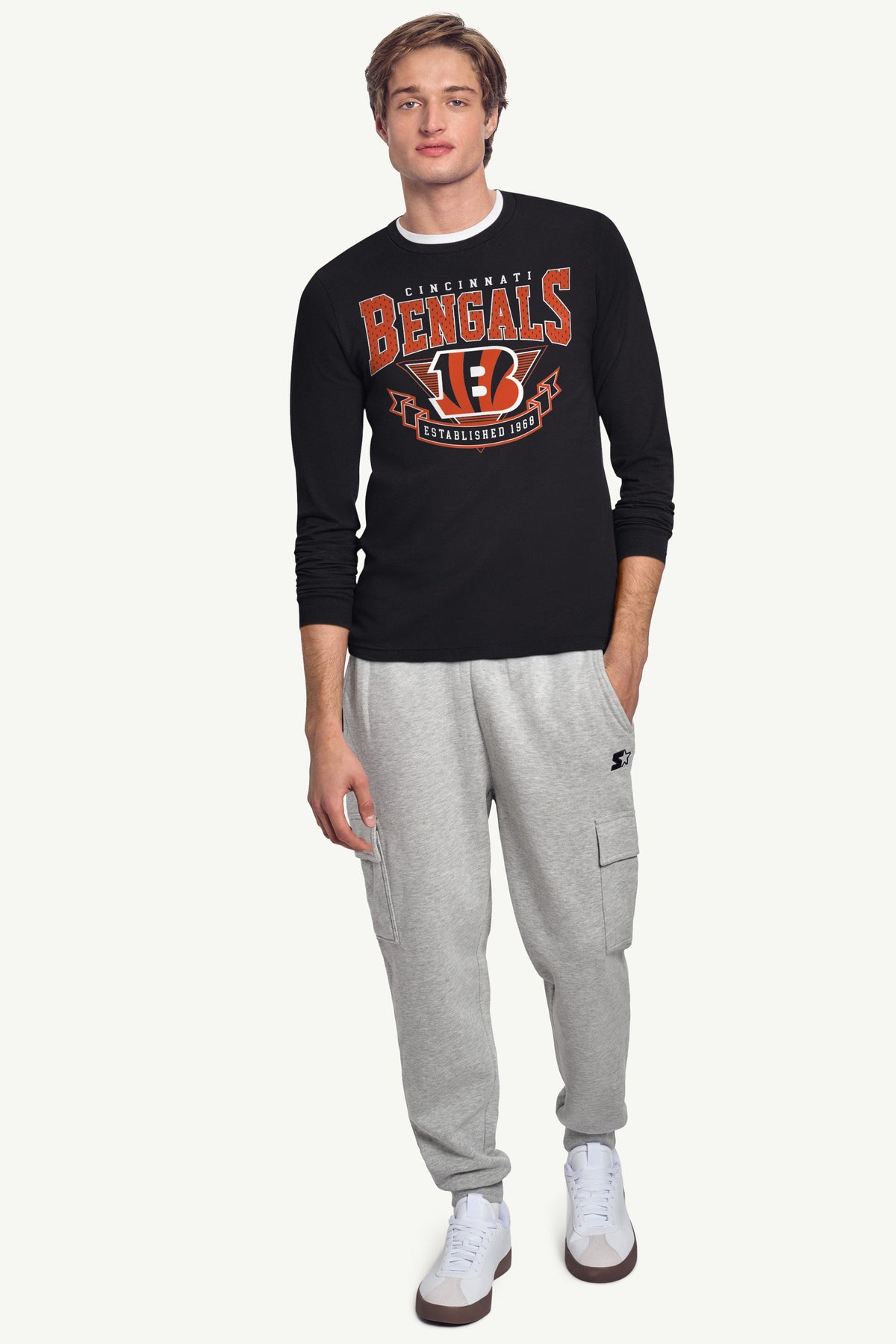Starter Top Pick / MENS CINCINATTI BENGALS 80's INSPIRED LONG SLEEVE T SHIRT