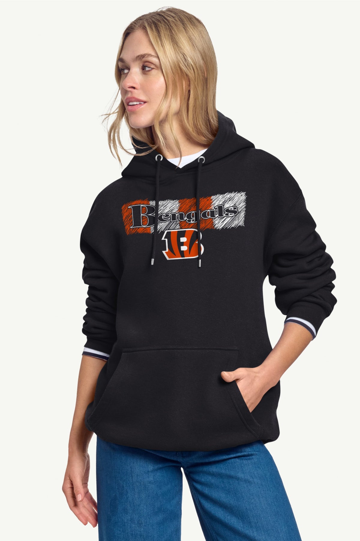 Starter Discount / WOMENS CINCINATI BENGALS COLOR SHADING HOODIE