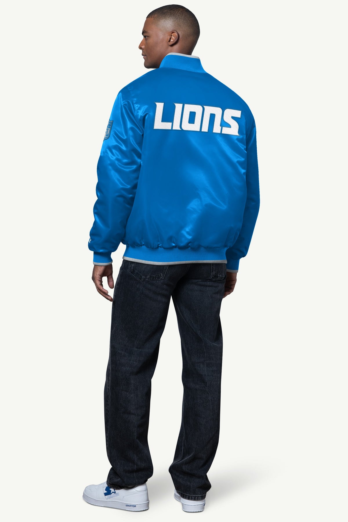 Starter Quality / MENS DETROIT LIONS AMBASSADOR SATIN VARSITY JACKET