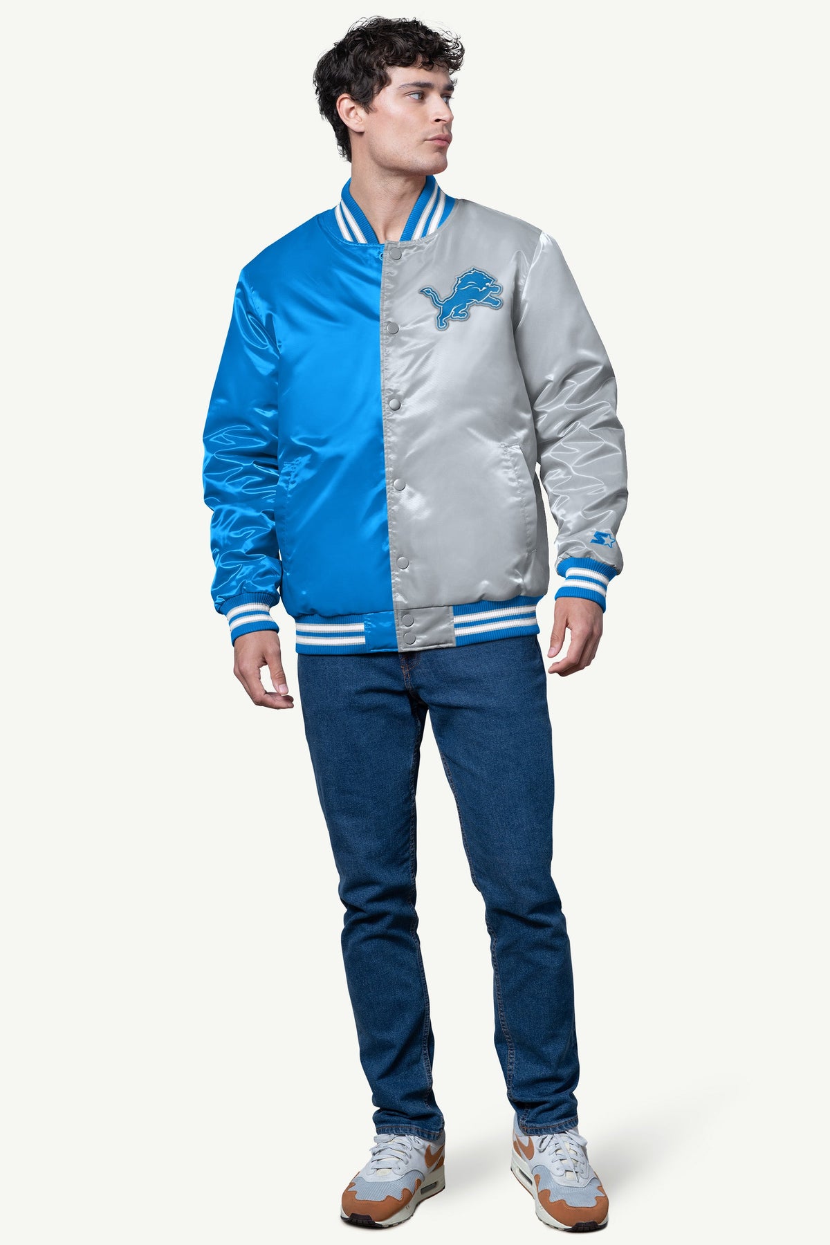 Starter Recommended / MENS DETROIT LIONS SATIN VARSITY JACKET