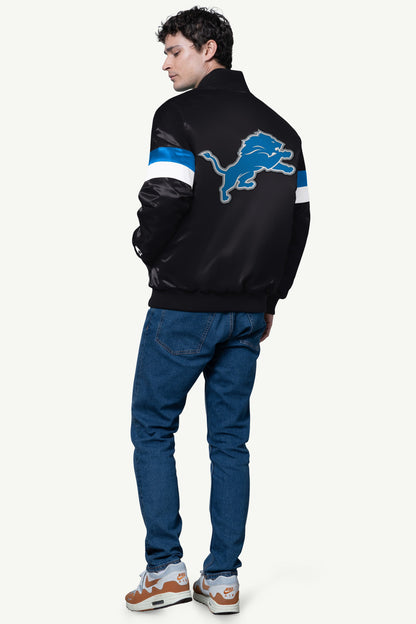 Starter Sale / MENS DETROIT LIONS SATIN VARSITY JACKET